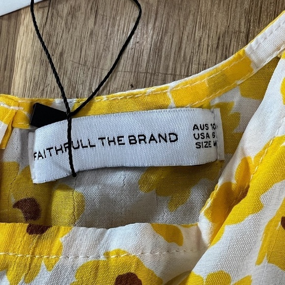 Faithfull the Brand Florence Mini Dress Constance Floral Marigold Print Sz 6 - Picture 8 of 16